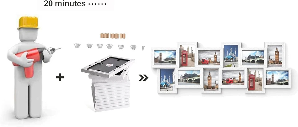 Picture frame made of MDF panels, by Songmics White  - Image 3 of 4