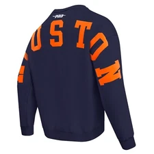 New Men's Houston Astros Pro-Standard Wingspan Drop Shoulder FLC Crewneck - XL