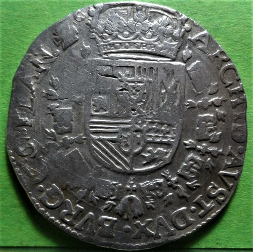 FELIPE IV, Spanish Empire in Europe, 1 Patagón, 1646, BRUJAS, Silver, 28,1 Grams - Picture 2 of 2