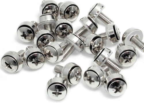StarTech.com 50 Pkg M6 Mounting Screws for Server Rack Cabinet (CABSCREWSM6) Sil - Afbeelding 2 van 2