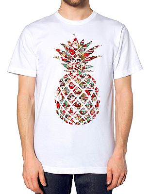 Ananas Weihnachtsmann T-Shirt Hirsch Rudolph Sommer heiß Weihnachten Neuheit festlich 