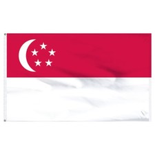 2x3 Singapore Flag 2'x3' House Banner Grommets fade resistant 100D
