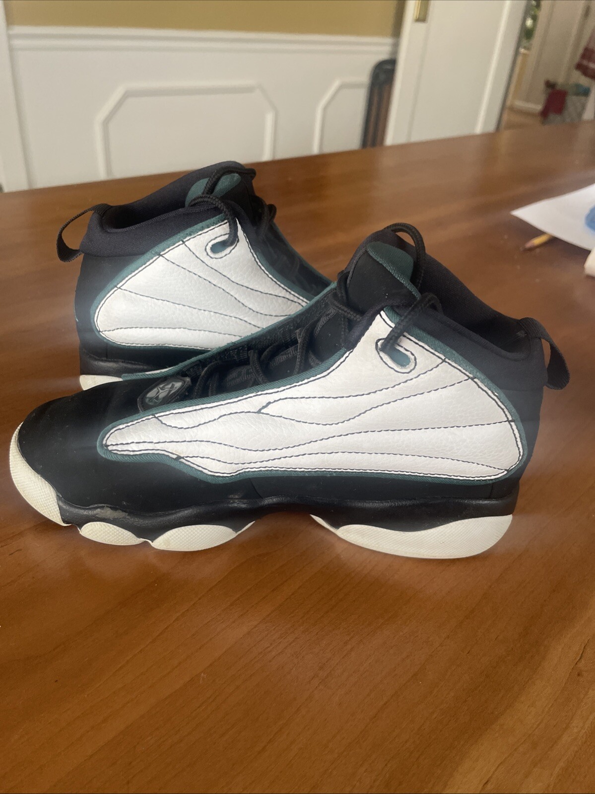 Air Jordan Jumpman Pro Strong White/Black/Green Shoes 407485-011 Size 2.5y Kids