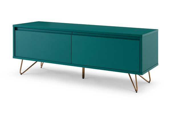 Lowboard Blau/Gold 120X40 Cm Tv-Schrank Fernsehschrank Tv-Board Fernsehtisch-image