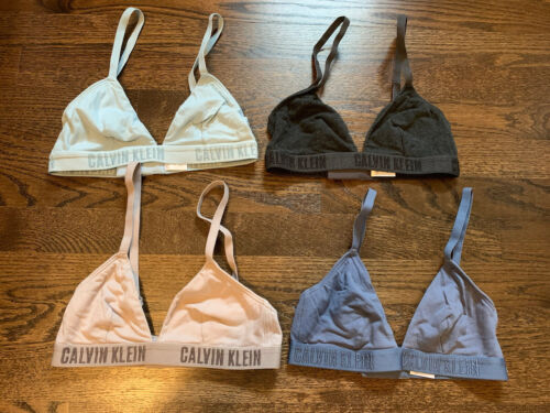 Women's Cotton Triangle Bra Rib Cross Back Spaghetti Strap Bra V Neck  Unpadded Bra Sports Bra Light Support (Grey, L)