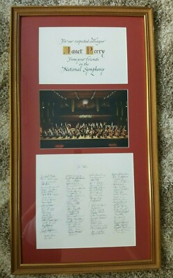 FRAMED JANET PERRY National Symphony Presentation Piece / Signed by L ...