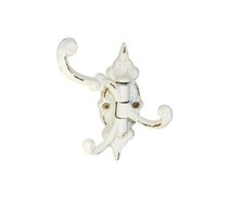 Garderobenhaken 3er drehbar Gußeisen Wandhaken Haken rost creme weiß Doppelhaken