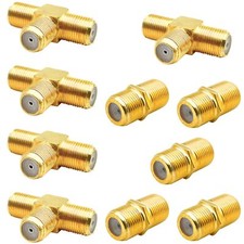 10 Pack Rg6 Coax Coaxial Cable Extender And F Type Rg6 Female To 2 Female 3 Way