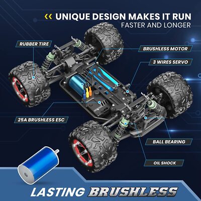 DEERC 300E Brushless 4WD RC Car 1:18 60KM/H Remote Control Monster