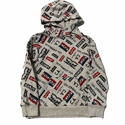 Levis Hoodie Boys XS 3-4 year olds gray logo pullover sweatshirt