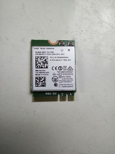 Dell Latitude E5270 E5470 E5570 E7270 E7470 WiFi Wireless Card 08XG1T - 第 1/2 張圖片