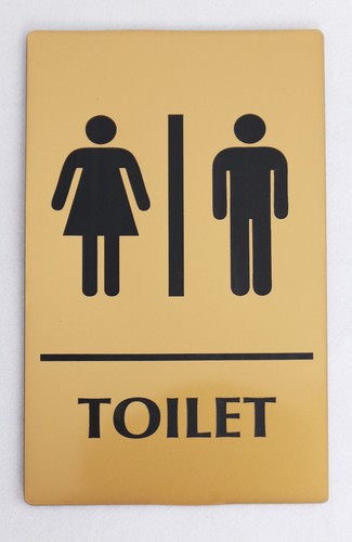 FLASH SALE BATHROOM DOOR TOILET SIGN LASER ENGRAVED OFFICE FACTORY 90MM X 145MM - Picture 5 of 15