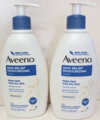AVEENO SKIN RELIEF MOISTURIZING LOTION 12 OZ 2 PC LOT