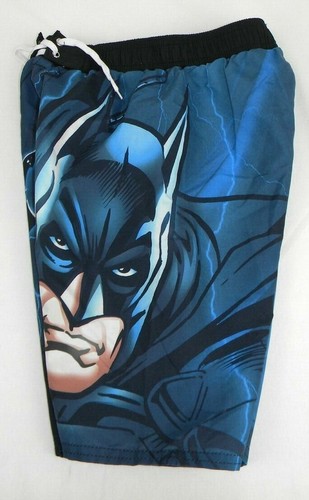 Batman Blue Face & Symbol Lined Swimming Trunks Boy's/ Kid's Size Small 6/7 EUC - Picture 4 of 12