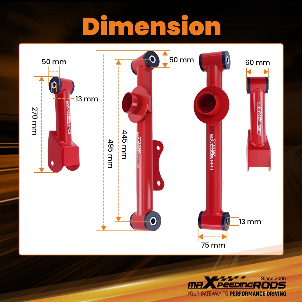 Tubular Upper Lower Rear Control Arm Kit For Ford Mustang 79-04 Mercury Capri 86 - Image 4 of 4