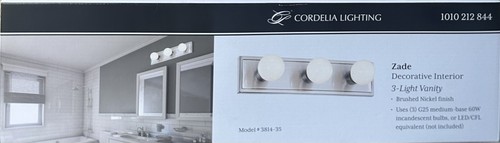 🔥Cordelia Lighting 18 in. 3-Light Brushed Nickel Vanity Light - Picture 2 of 2