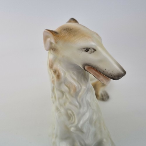 Herend Porcelain Hand Painted Figure Of A Borzoi Dog 30cm Long - 第 6/12 張圖片