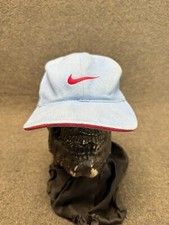 Vintage Nike Hat Cap Snap Back Baby Blue Swoosh Logo Adjustable Youth Size 90s