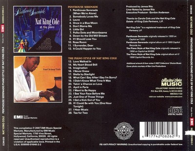 NAT KING COLE PENTHOUSE SERENADE/THE PIANO STYLE OF NAT KING COLE NEW CD