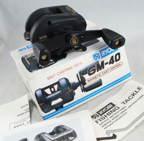 Super Clean RYOBI GM-40 Bait Casting Reel + Box + Papers - Looks Unused