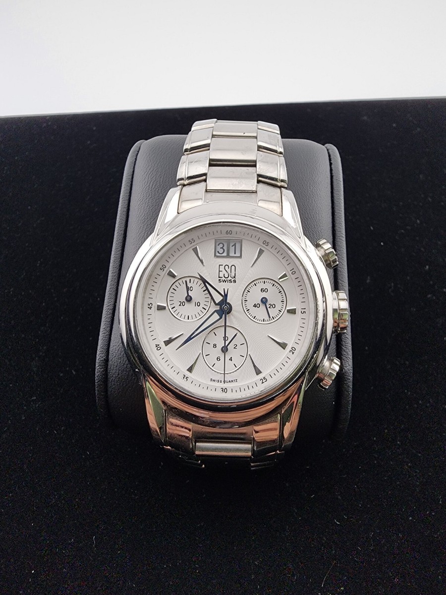 ESQ Stainless Steel Chronograph Mens 35mm Watch #E5290 #65