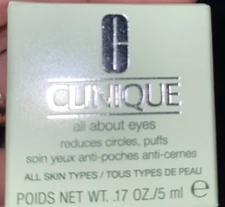 Clinique All About Eyes Reduces Circles Puffs All Skin Sypes 0.17 oz / 5 mL