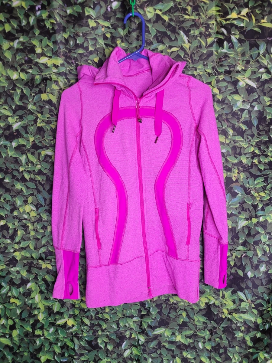 Lululemon Athletica Pink Hooded Jacket Full Zipper Thumbholes