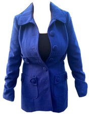 Rare Blue Jack Wool Blend Mid Length Jacket Womens Size M Fast Free Shipping