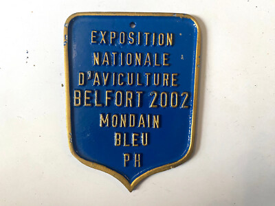Aluminium plate Concours Aviculture Colombophile Belfort 2002 Modene Club