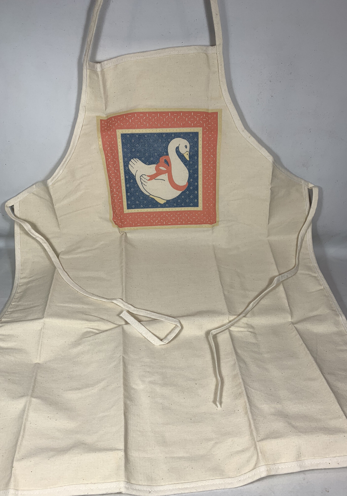Vintage Adult Apron With Swan Canvas Innovo Inc. New