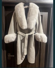 Alpaca Wool Coat With Fox Fur