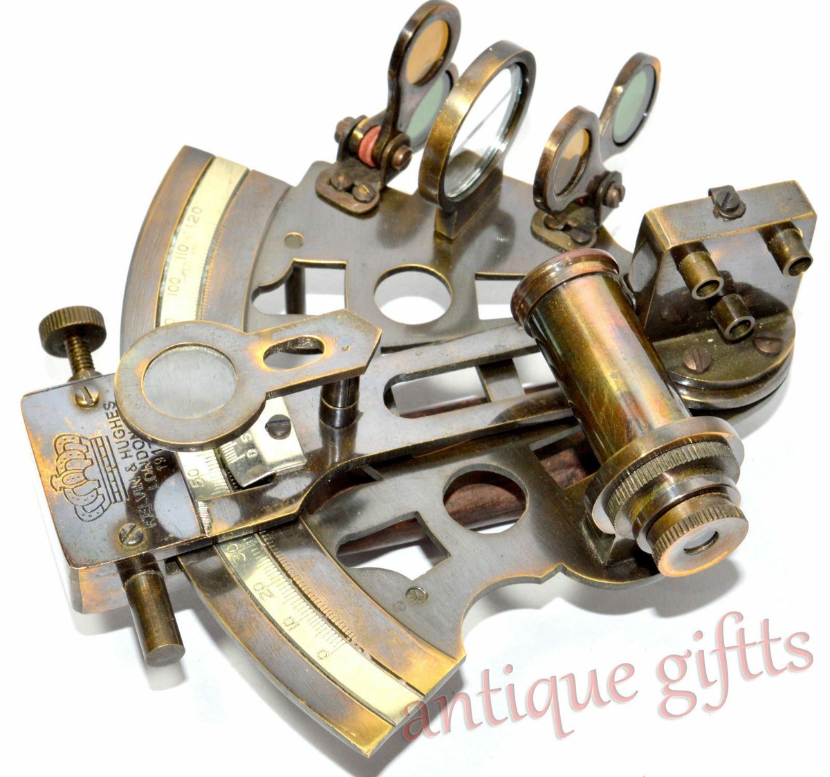 Solid Brass Astrolabe Nautical Sextant - Vintage Reproduction Marine Sextant