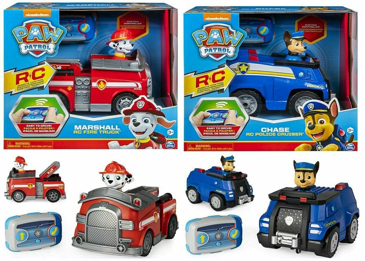 PAW PATROL RC MARSHALL FIRE TRUCK CHASE POLICE CRUISER REMOTE