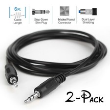 2PCS 3.5mm Male to Male Stereo Audio AUX Cable Cord For Headphones/Car/Speaker