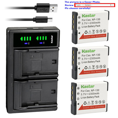 Kastar Battery LTD2 USB Charger for NP-130 Casio Exilim EX-ZR5100 TRYX Camera
