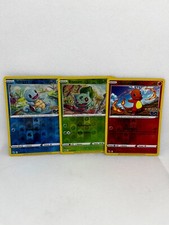 Schiggy Bisasam Glumanda Reverse Holo Set Pokemon GO 3 Karten Deutsch Near Mint