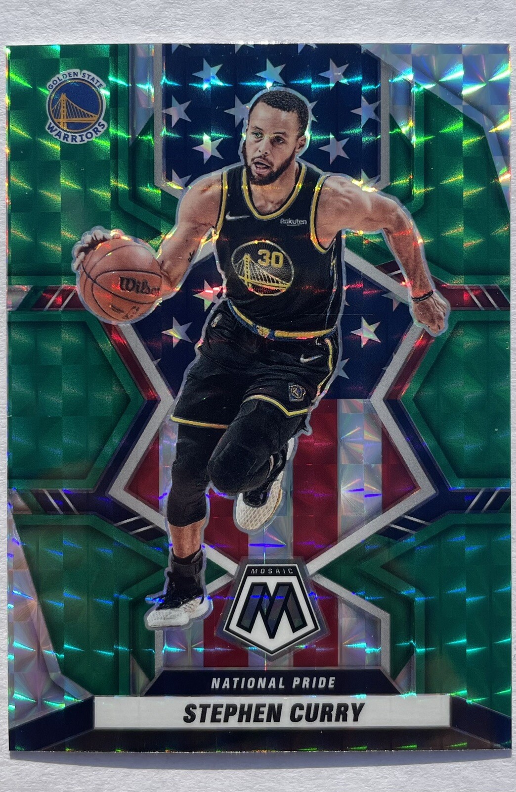Stephen Curry 2021 Panini Mosaic Green Mosaic #247