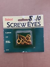 Brainerd 7/8inch Brass Plated Screw Eyes-341XC- NOS