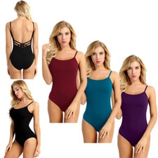 Women's Spaghetti Strap Leotard Gymnastic Ballet Ballroom Bodysuit Romper