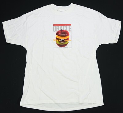 Rare Vintage Oracle Stack It Your Way Fruit T Shirt 90s 2000s Technology White L