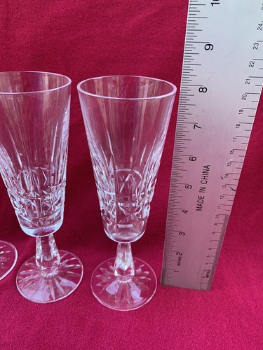 Set 4 bicchieri da champagne Waterford Kylemore scanalati in cristallo 7 7/8" - Foto 3 di 8