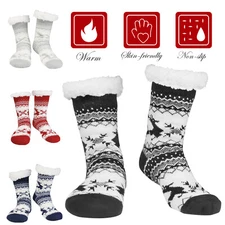 Women Winter Warm Socks Floral Calf Socks Christmas Santa Claus Socks Odor-Free