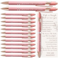 25 Sets Mother's Day Pen Gifts Bulk Pink Ballpoint Pens with Inspirational Ca...