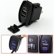 New Dc 12-24v Car Waterproof Socket Dual 3.1a Usb Port Charger Power Outlet Led
