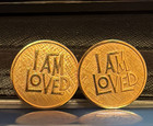 Vintage Helzberg's  12k. Gold Filled Cufflinks Beautiful ''I AM LOVED'' — photo 3