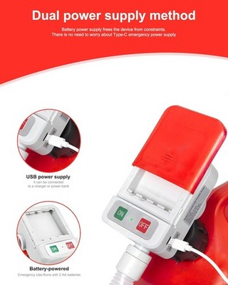 For Saker Sakerplus Transfer Pump, Portable 3.2GPM,Battery&USB mode-Powered with 51 Hose & 4 Can Adapters, Compatible with Gasol