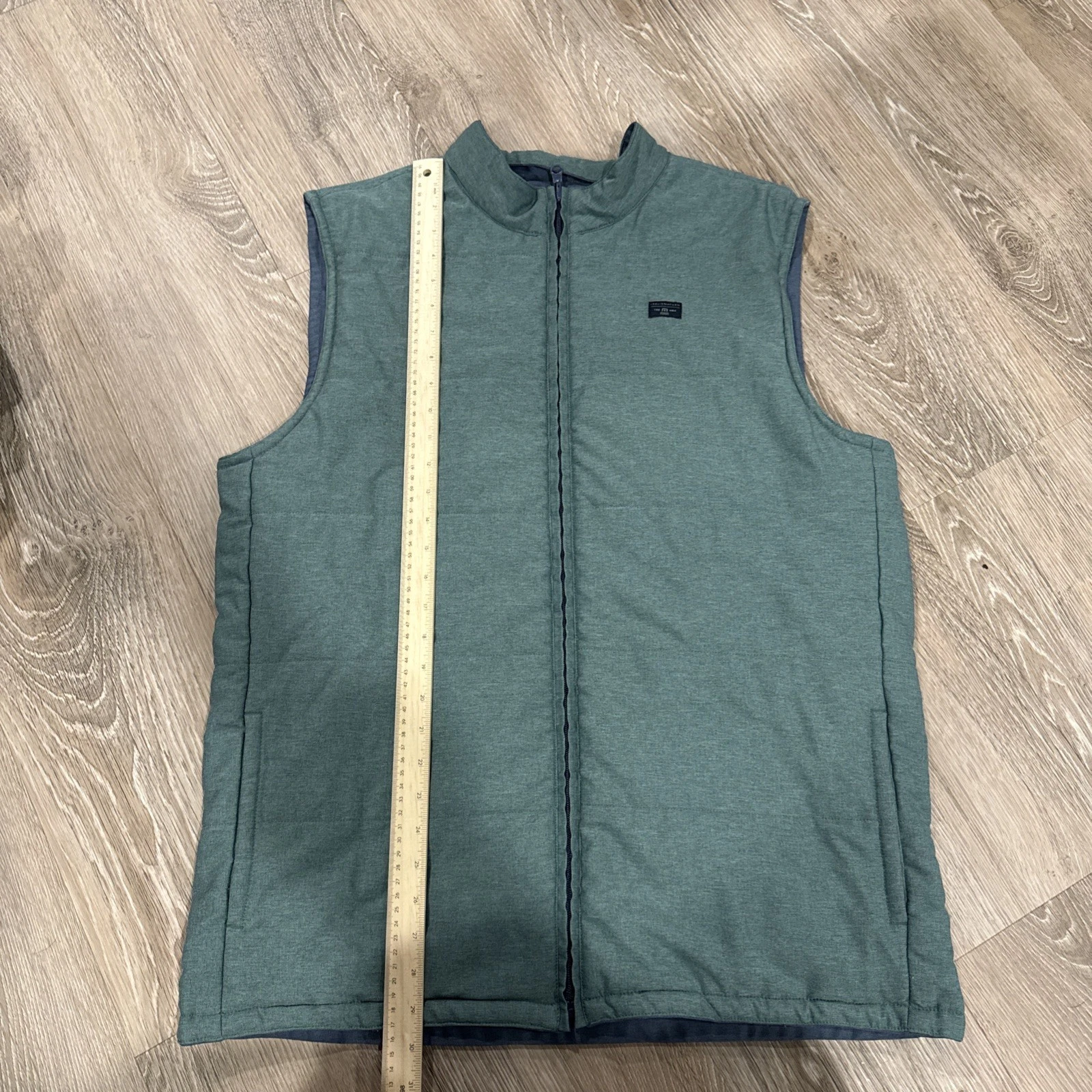 Travis Mathew Men's Clear Cut Blue Green Reversible Golf Vest XL Insulated