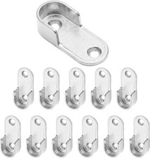 12 Pack Oval Closet Rod End Supports W/ 2 Mounting Hole Wardrobe Bracket Rod