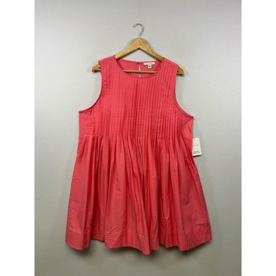 Coquette NWT Free Assembly Women XL Pink Pleated Babydoll Mini Dress Pocket