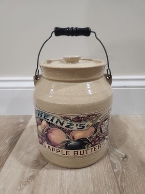 Beautiful 1992 Signed Heinz Apple Butter Jar w/lid Pottery Mint Condition